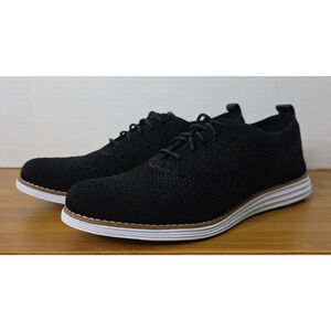 Cole Haan Women OG Grand Black Knit Stitchlite Wingtip Oxford Shoe Sz 9 W14807